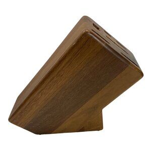 Wooden Knife Block Holder With Multiple Slots For Kitchen Organization